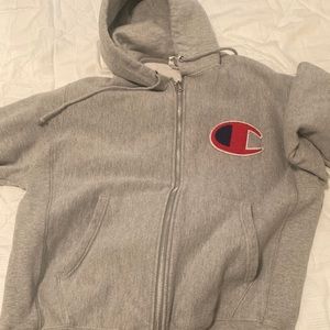 Champion grey hoodie zip up